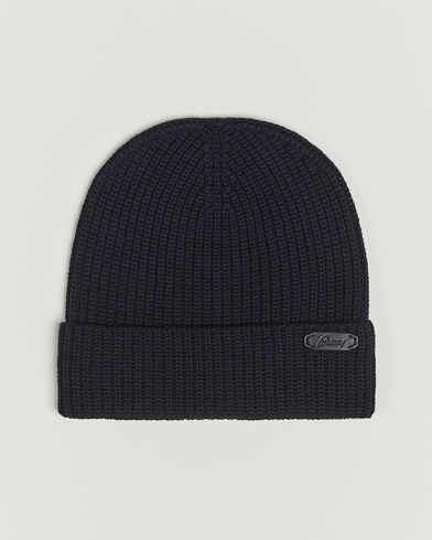 Brioni Rib Wool Beanie Navy – Blue