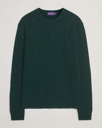 Ralph Lauren Purple Label Cashmere Cable Sweater Moss Agate – Green
