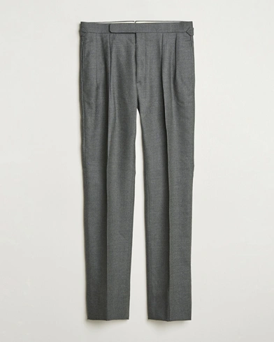 Ralph Lauren Purple Label Worsted Flannel Trousers Light Grey – Grey