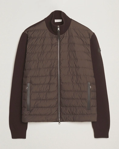 Moncler Full Zip Padded Cardigan Brown – Brown