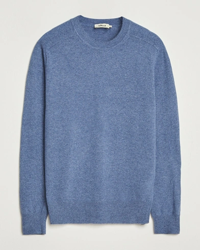 Altea Wool/Cashmere Crew Neck Pullover Blue – Blue