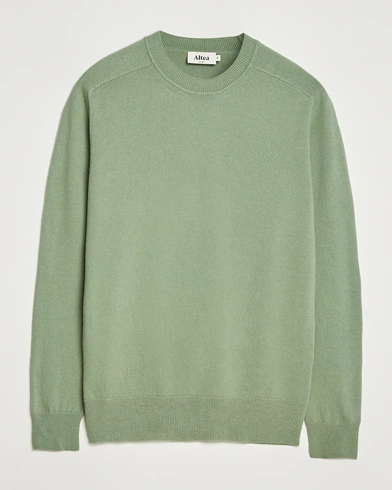 Altea Wool/Cashmere Crew Neck Pullover Green – Green