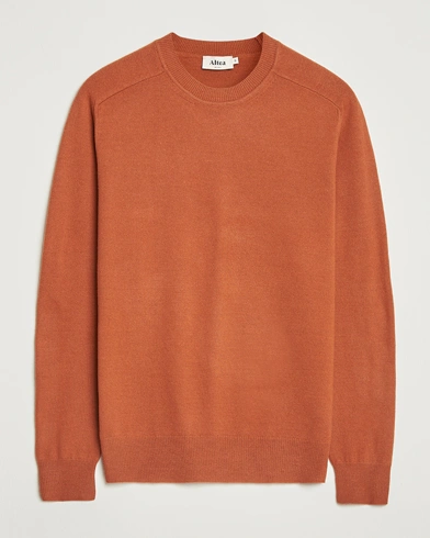 Altea Wool/Cashmere Crew Neck Pullover Orange – Orange