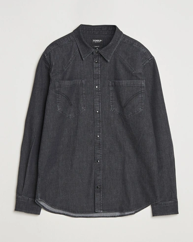 Dondup Pocket Denim Shirt Washed Black – Black