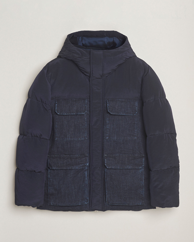 Dondup Puffy Hooded Down Jacket Navy – Blue