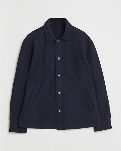 Eton Boiled Wool Overshirt Navy – Blue