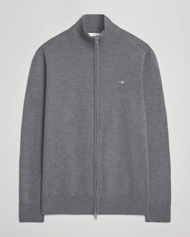 GANT Casual Cotton Full Zip Dark Grey Melange – Grey