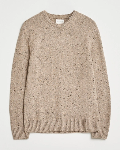 GANT Neps Wool Crew Neck Sand Melange – Beige