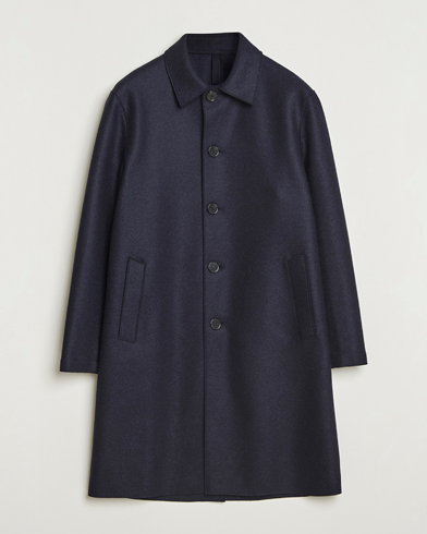 Harris Wharf London Pressed Wool Mac Coat Navy – Blue