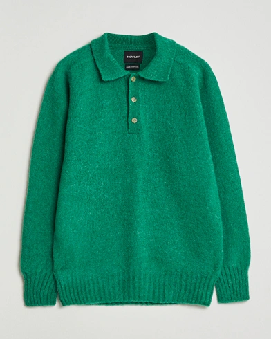 Howlin' Brushed Wool Polo Greendream – Green