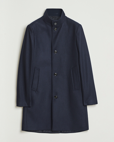 J.Lindeberg Jesse Stand Up Wool Melton Coat Navy – Blue