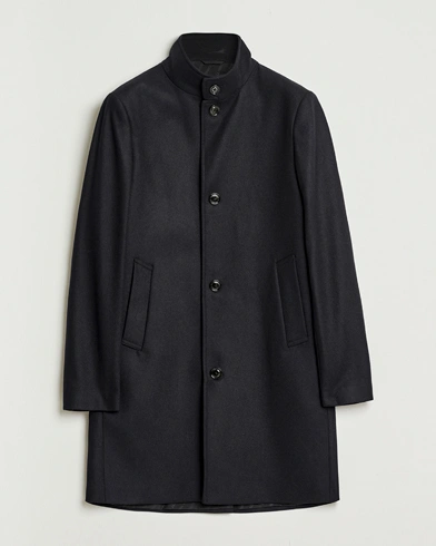 J.Lindeberg Jesse Stand Up Wool Melton Coat Black – Black