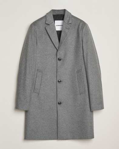 J.Lindeberg August Wool/Cashmere Melton Coat Dark Grey Melange – Grey