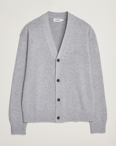 J.Lindeberg Eddy Wool/Cotton Knitted Cardigan Light Grey Melange – Grey