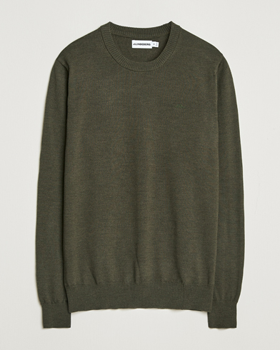 J.Lindeberg Keane Merino Crew Neck Forest Green Melange – Green