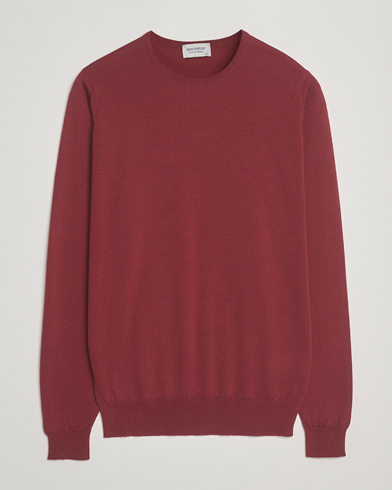 John Smedley Lundy Extra Fine Merino Crew Neck Wolf Red – Red