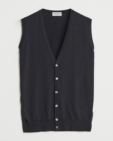 John Smedley Huntswood Slim Fit Waistcoat Black – Black