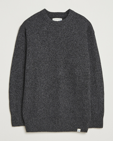 Merz b. Schwanen Merino/Cashmere Knitted Sweater Dark Grey Melange – Grey