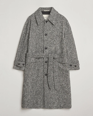 GANT 240 Mulberry Street Tweed Wool Coat Black – Grey