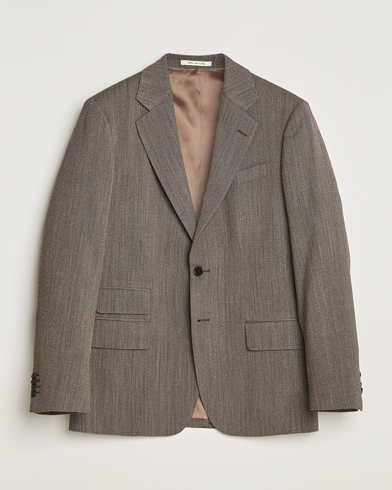 GANT 240 Mulberry Street Herringbone Suit Jacket Deep Brown – Brown