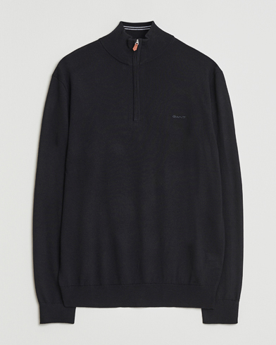 Gant Extrafine Merino Wool Half Zip Black – Black