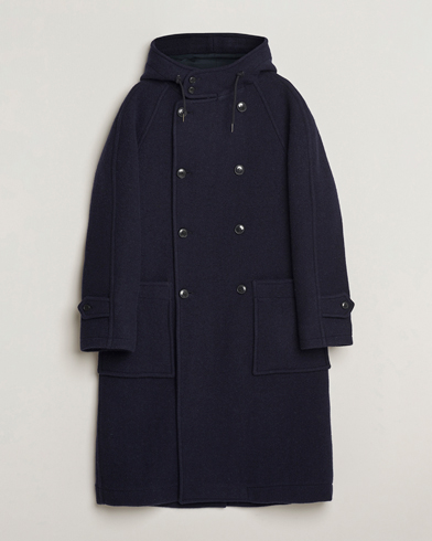 Gloverall Raglan Wool Coat Navy – Blue