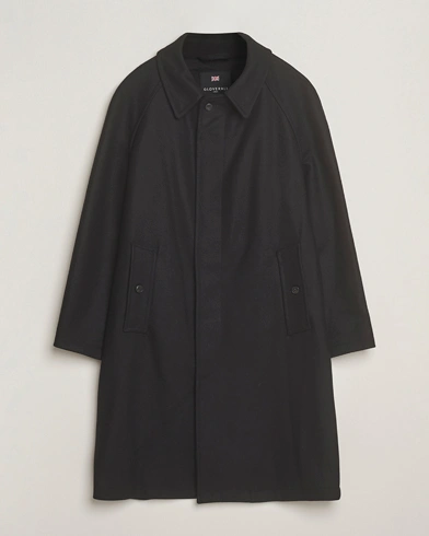 Gloverall Wool Mac Coat Black – Black
