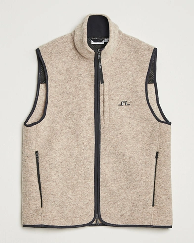 J.Lindeberg Duncan Wool Fleece Vest Moonbeam – Beige