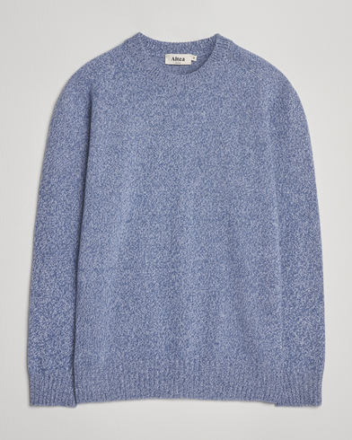 Altea Wool/Cashmere Crew Neck Sweater Light Blue Melange – Blue
