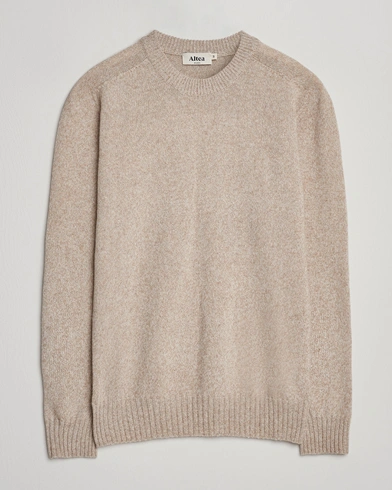 Altea Wool/Cashmere Crew Neck Sweater Beige Melange – Beige