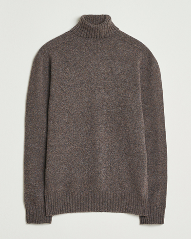 Altea Wool/Cashmere Rollneck Dark Brown Melange – Brown