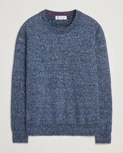 Brunello Cucinelli Alpaca Blend Sweater Dark Blue Melange – Blue
