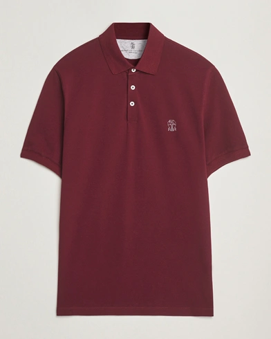 Brunello Cucinelli Short Sleeve Logo Polo Amaranto – Red