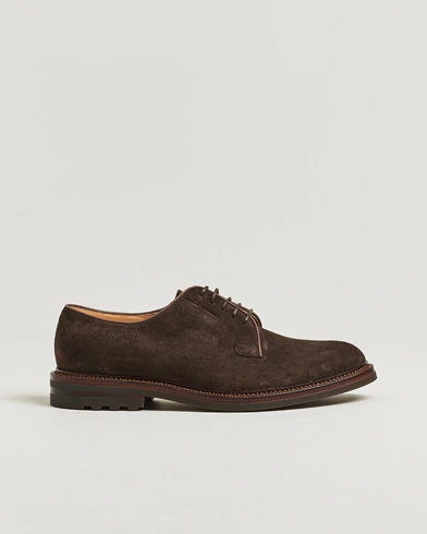 Brunello Cucinelli Plain Toe Derby Dark Brown Suede – Brown