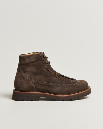 Brunello Cucinelli Lace Up Boots Dark Brown Suede – Brown
