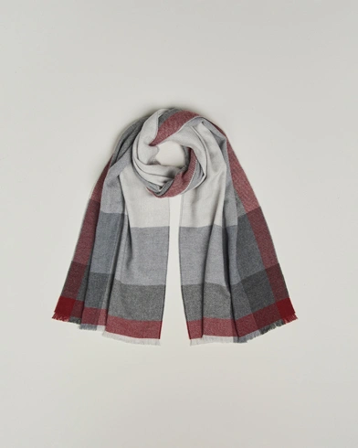 Brunello Cucinelli Wool/Cashmere Scarf Grey/Burgundy – Grey