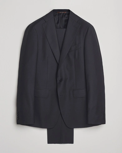 Canali Capri Wool 130s Suit Dark Blue – Blue