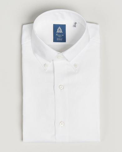 Finamore Napoli Milano Slim Oxford Button Down Shirt White – White