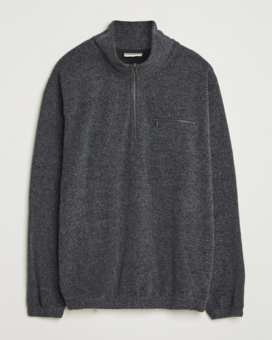 Forét Elm Half Zip Sweatshirt Dark Grey Melange – Grey
