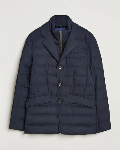 Herno Flannel Down Blazer Navy – Blue