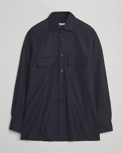 Kiton Wool Overshirt Navy – Blue