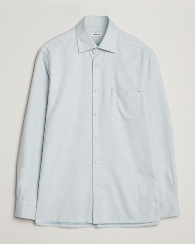 Kiton Cotton Flannel Sport Shirt Light Blue – Blue
