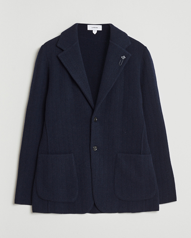 Lardini Wool/Cashmere Knitted Blazer Navy – Blue