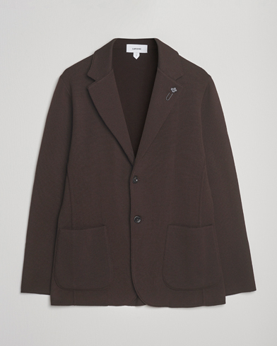 Lardini Knitted Wool Blazer Dark Brown – Brown