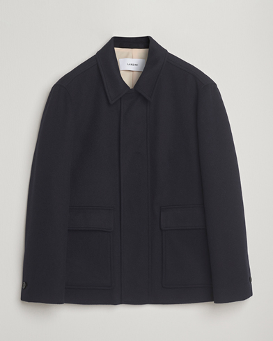 Lardini Loro Piana Wool Shirt Jacket Navy – Blue