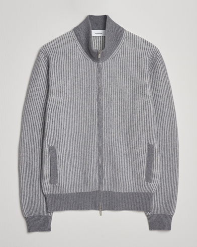 Lardini Wool/Cashmere Knitted Full Zip Grey – Grey