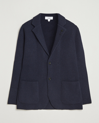 Lardini Recycled Cashmere Knitted Blazer Navy – Blue