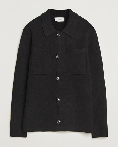 LES DEUX Fisher Cotton Milano Knitted Overshirt Black – Black