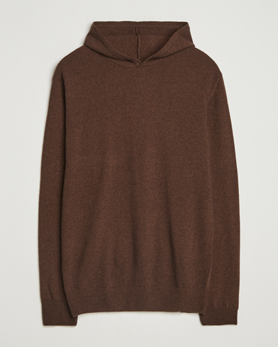 Oscar Jacobson Pascal Wool/Cashmere Hoodie Brown – Brown