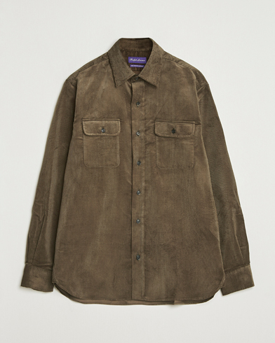 Ralph Lauren Purple Label Corduroy Overshirt Loden – Brown